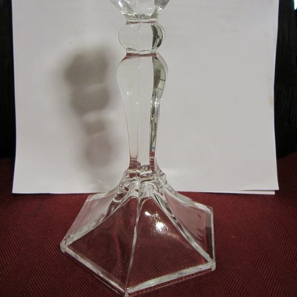 Vintage single Clear candlestick holder